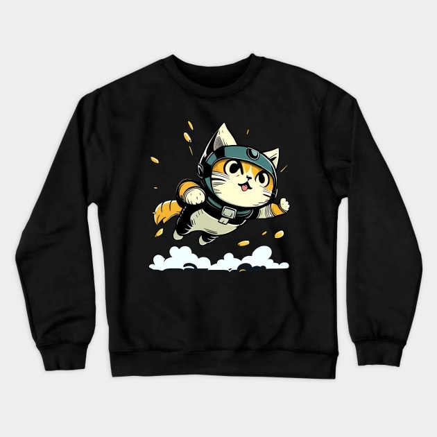 Superhero cat Crewneck Sweatshirt by Kamila's Ideas